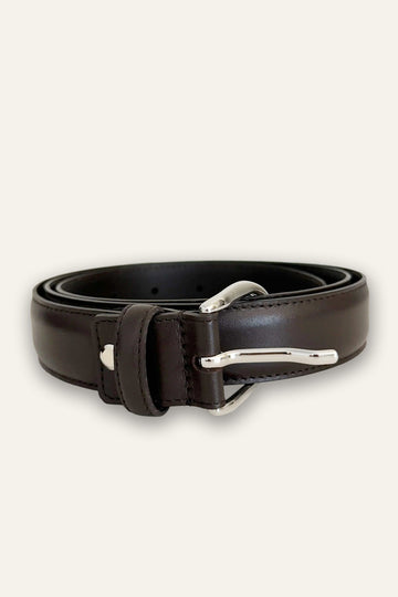 Ceinture en cuir lisse marron homme