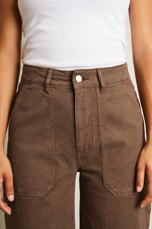 Jean balloon marron