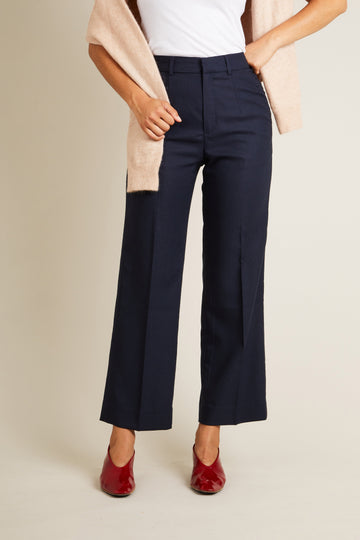 Pantalon flare bleu marine