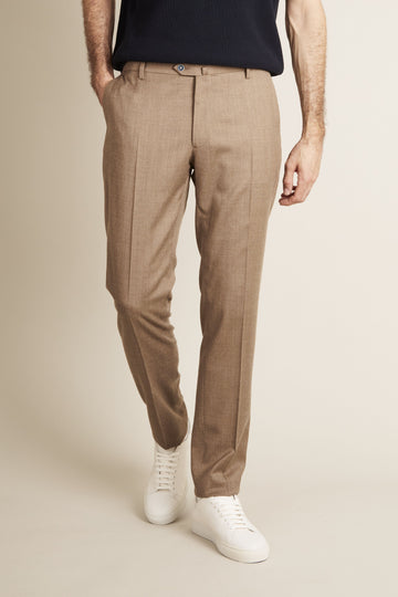 Pantalon flanelle stretch camel