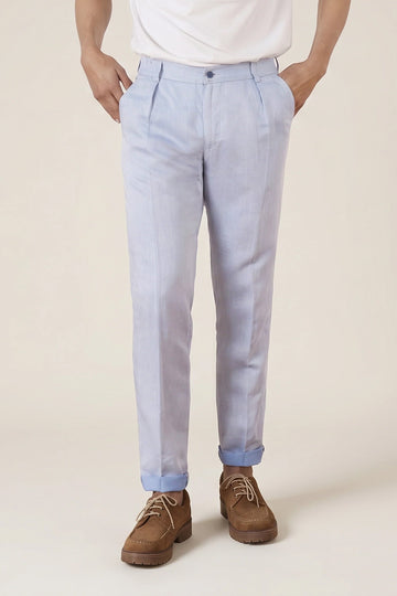 Pantalon à pinces léger bleu ciel