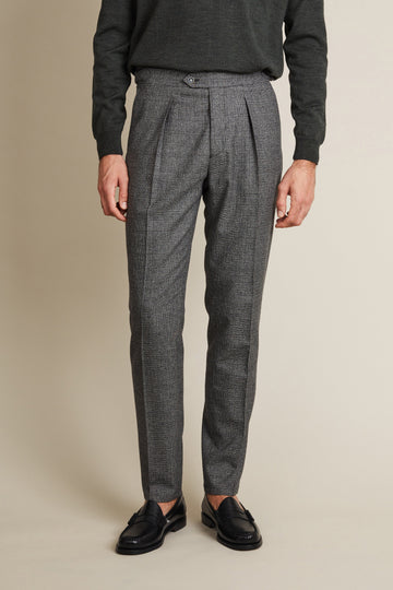 Pantalon patte de serrage laine gris