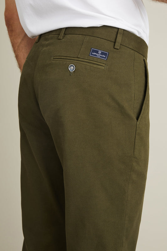 Chino texturé kaki