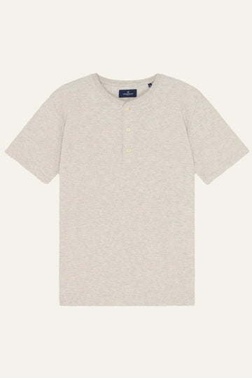 Tee-shirt henley gris chiné