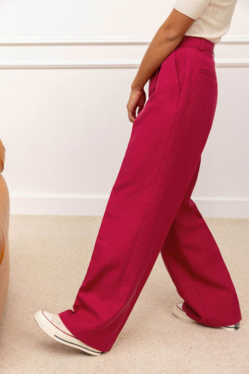 Pantalon palazzo léger fuschia