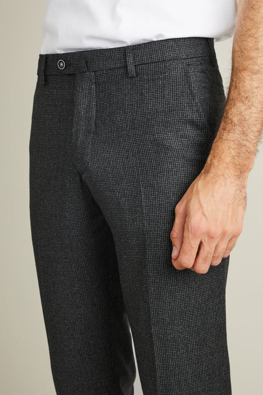 Pantalon flanelle pied de puce gris