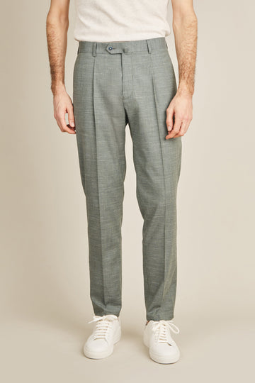 Pantalon à pinces léger vert