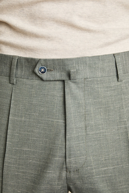 Pantalon à pinces léger vert