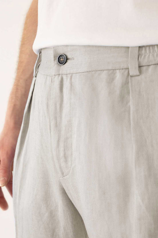 Pantalon à pinces léger gris clair