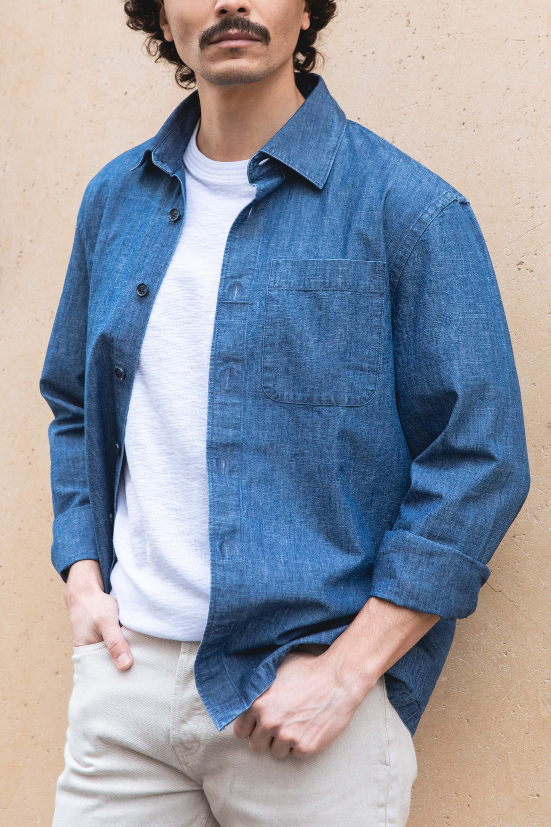 Surchemise chambray bleu