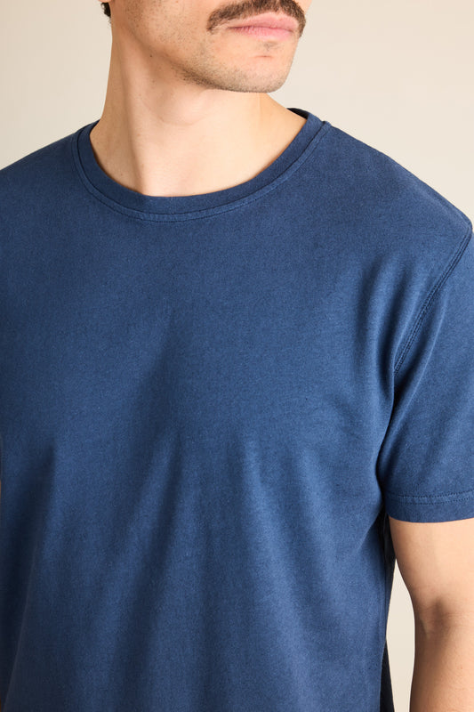 Tee-shirt coton-lin indigo