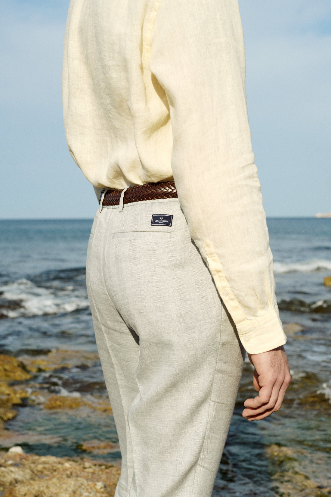 Pantalon jogpant chevron gris clair