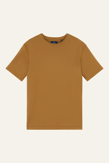 Tee-shirt coton-lin caramel