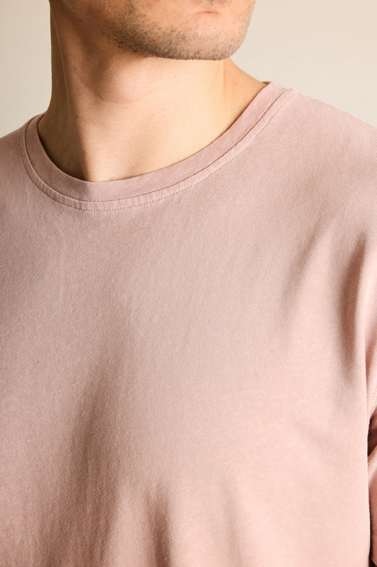Tee-shirt coton-lin vieux rose