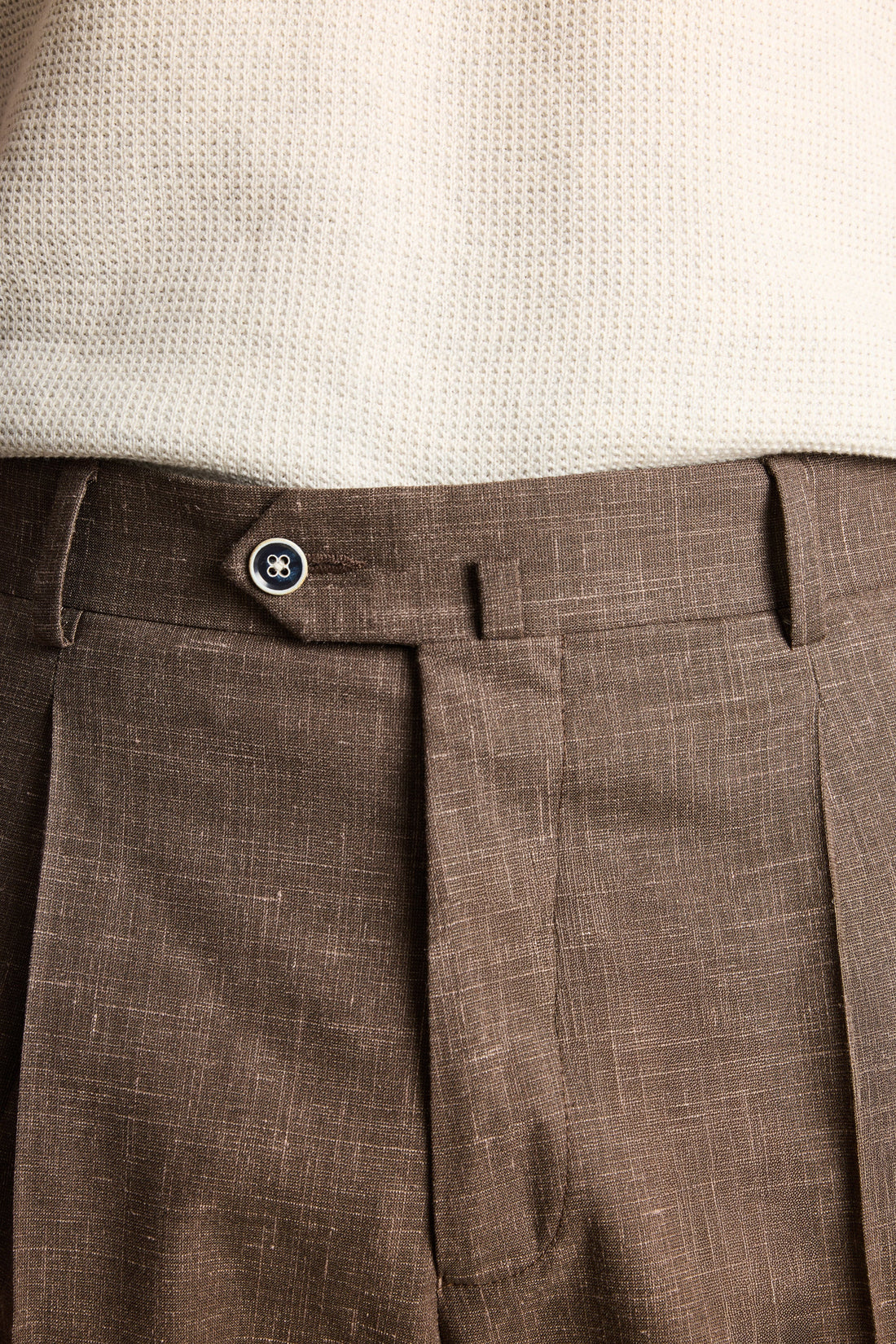 Pantalon à pinces léger marron