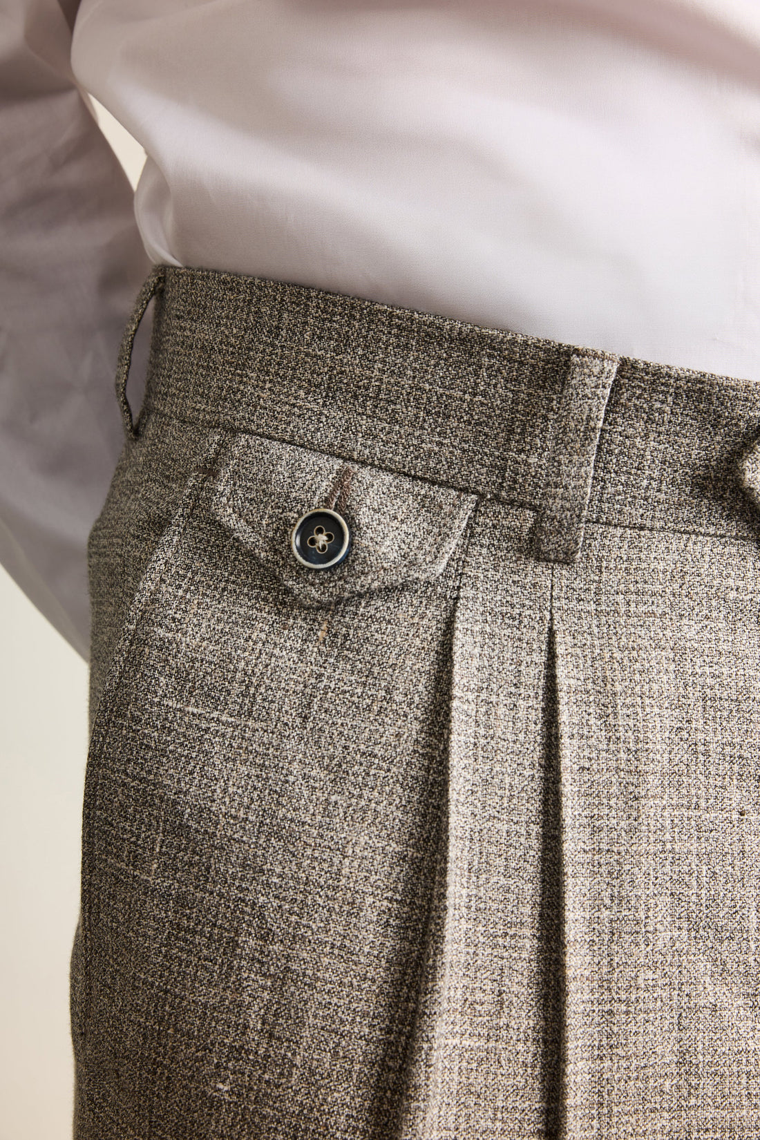 Pantalon double pinces léger pied de puce