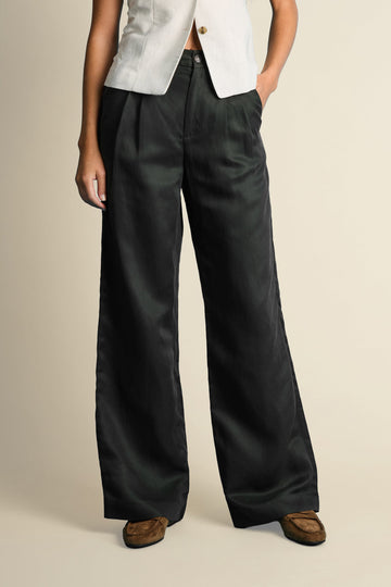 Pantalon à pinces léger vert
