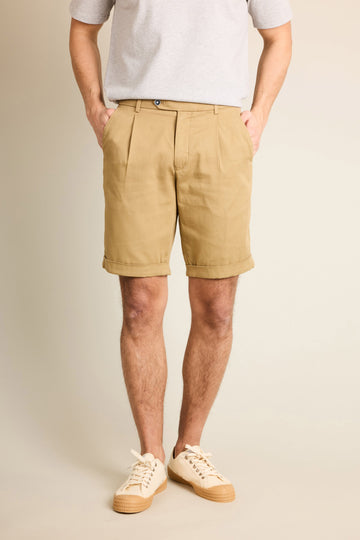 Bermuda texturé beige foncé