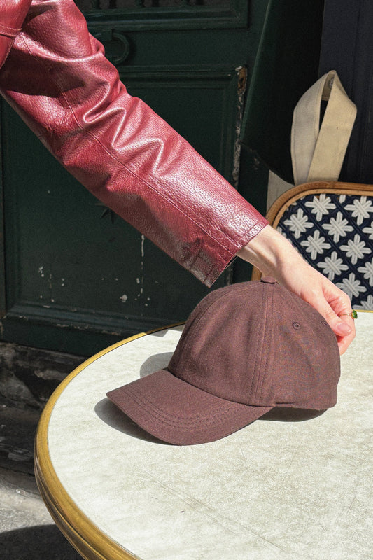 Casquette coton-lin ébène